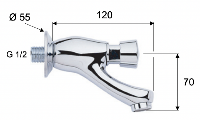 Кран порционный для раковины Remer Tempor TE225 фото в интернет-магазине Русалия