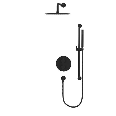 Термостатическая душевая система скрытого монтажа WHITECROSS Y YSET09BL (черный мат) фото в интернет-магазине Русалия