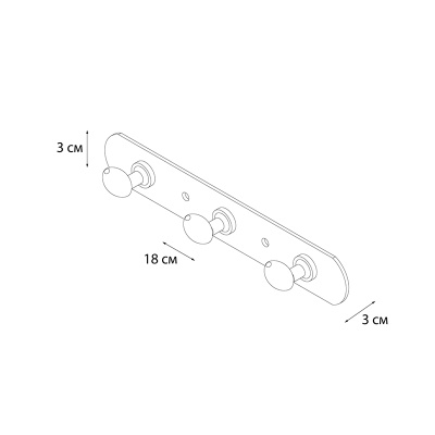 Планка с тремя крючками FIXSEN EQUIPMENT FX-1413, хром фото в интернет-магазине Русалия