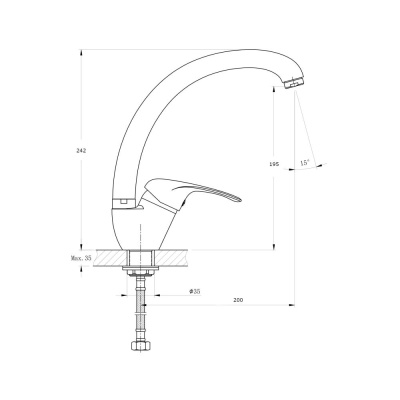 Смеситель для кухонной мойки RUSH Corsica (CO4240-22) фото в интернет-магазине Русалия