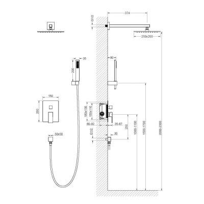 Душевая система встроенная Timo Selene белый матовый (SX-2069/16SM) фото в интернет-магазине Русалия