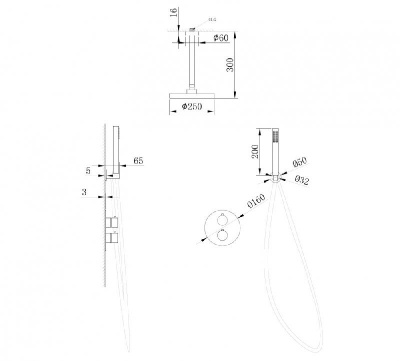 Душевая система ABBER Wasser Kreis AF8121 скрытого монтажа без излива, хром фото в интернет-магазине Русалия