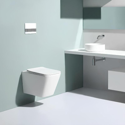 Унитаз MAIELLA Aria MW ТЕРМООБЖИГ (не плёнка) подвесной безободковый белый матовый Ceruttispa CT9164 (500х350х320) фото в интернет-магазине Русалия