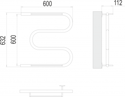 Водяной полотенцесушитель М-образный с/п (1") 600х600 4620768880438 Terminus фото в интернет-магазине Русалия