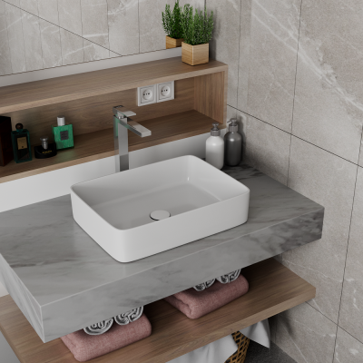 Раковина накладная DK Berlin DT1430216, 475*370*140мм, белый (DT1430216) фото в интернет-магазине Русалия