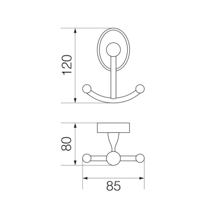 Крючок двойной большой VR.BNR-7833.BR Bonjour Bronzo Veragio фото в интернет-магазине Русалия