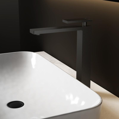 Смеситель для раковины Dice VBF-2DS2MB однорычажный, черный матовый Vincea фото в интернет-магазине Русалия