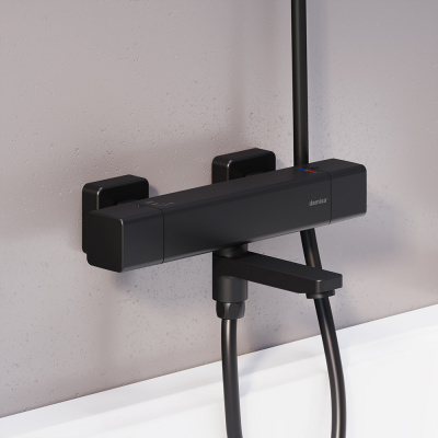 533000300 Gala термостатный смеситель для ванны - душа, чёрный фото в интернет-магазине Русалия