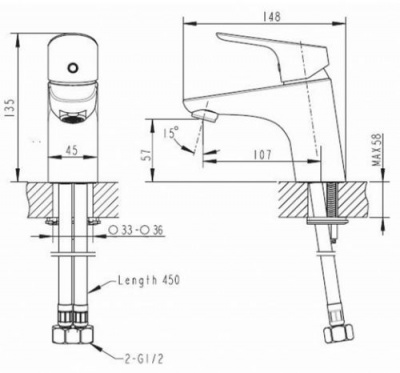 Смеситель для умывальника Drop F14898C-1 Bravat фото в интернет-магазине Русалия
