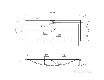 Раковина AQUATON Айрис 120 белая 1A729631AG010 фото в интернет-магазине Русалия