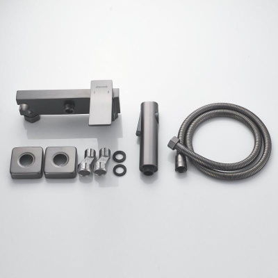 Гигиенический душ со смесителем Shevanik S4005T-1, оружейная сталь фото в интернет-магазине Русалия