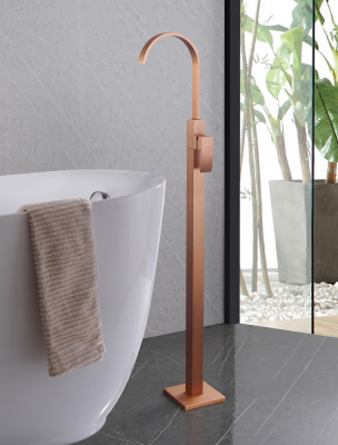 Смеситель ABBER Wasserfall AF8640MRG напольный для раковины, розовое золото матовое фото в интернет-магазине Русалия