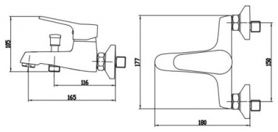 Смеситель для ванны Eco F6111147C-B Bravat фото в интернет-магазине Русалия