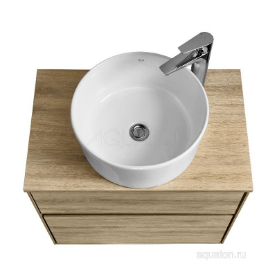 Тумба под раковину AQUATON Либерти 60 2 ящика, дуб эльвезия 1A279401LYC70 фото в интернет-магазине Русалия