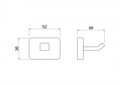 Крючок AQUATEK, матовый черный AQ4301MB ЛИБРА фото в интернет-магазине Русалия