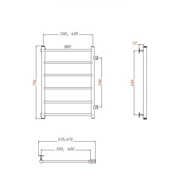 Полотенцесушитель водяной Аспект ПМ 1 50*80*40 Тругор фото в интернет-магазине Русалия