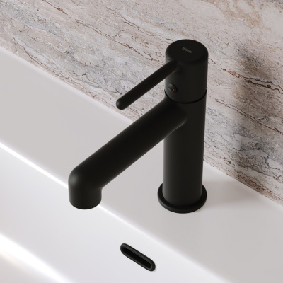 Смеситель для умывальника, черный матовый, Aiger, IDDIS (AIGBL00i01) фото в интернет-магазине Русалия