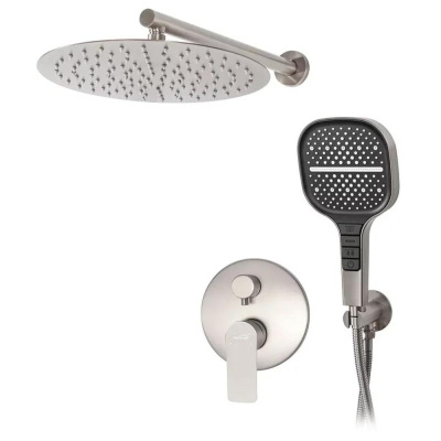 Душевая система встраиваемая (без излива) Hansberge H6090NK, никель фото в интернет-магазине Русалия