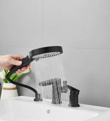 Смеситель для ванны BELZ на борт черный (B66713-7) фото в интернет-магазине Русалия