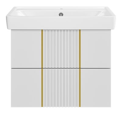 Тумба Vega 70 подвесная (белая) с раковиной Dreja Q 70 Brevita фото в интернет-магазине Русалия
