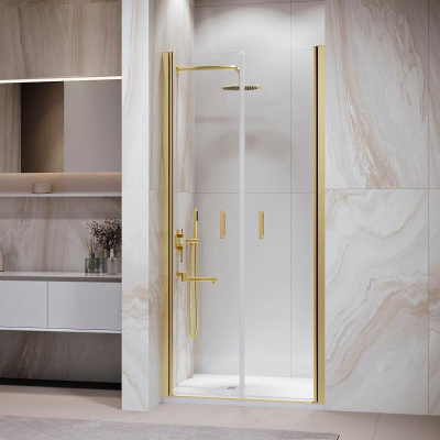 Душевая дверь RGW PA-104Gb 900, стекло прозрачное, профиль золото BRUSH фото в интернет-магазине Русалия