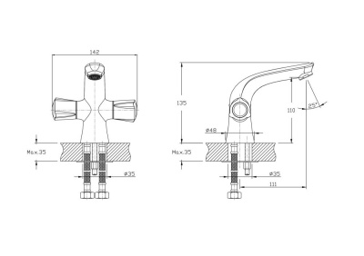 Смеситель для раковины RUSH Pioneer (PI7950-11) фото в интернет-магазине Русалия