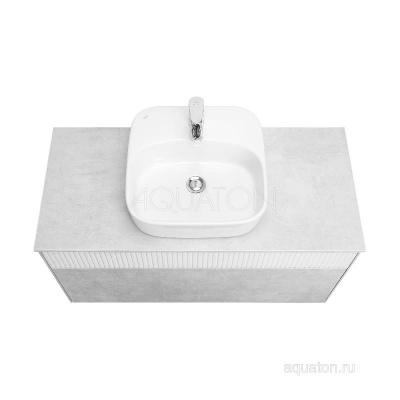 Тумба под раковину AQUATON Марбл 100 слэйт, белый матовый 1A276301MH4C0 фото в интернет-магазине Русалия