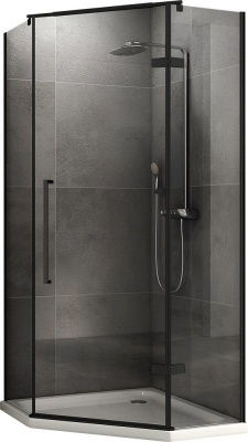 Душевой уголок ABBER Ewiges Wasser AG05090B 90х90 трапеция, профиль черный, прозрачное стекло фото в интернет-магазине Русалия