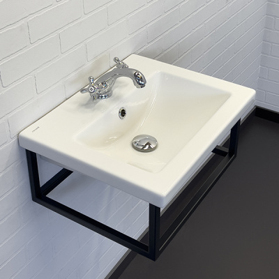 Консоль Comforty с раковиной COMO 50 черный муар фото в интернет-магазине Русалия