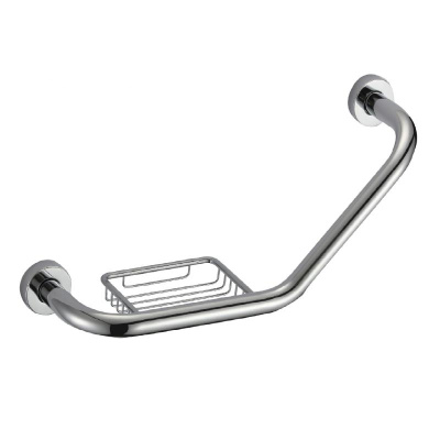 Поручень с мыльницей для ванной Savol S-01030L, хром фото в интернет-магазине Русалия
