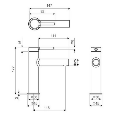Смеситель для умывальника EXCELLENT Pi AREX.1201WH (белый мат) фото в интернет-магазине Русалия