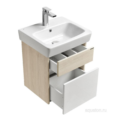 Тумба под раковину AQUATON Верди PRO 50 белый, ясень фабрик 1A195901VDAV0 фото в интернет-магазине Русалия