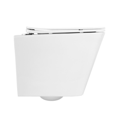 Унитаз подвесной безободковый DUE BB3103CHRSC с сиденьем-микролифт Belbagno фото в интернет-магазине Русалия