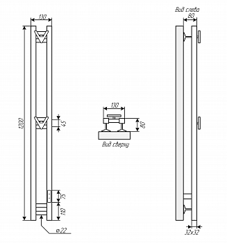 Полотенцесушитель ДВИН X-4 plaza neo 180/18 Электрический К диммер квадрат Чёрный матовый 4657801241963 фото в интернет-магазине Русалия