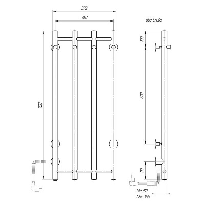 Электрический полотенцесушитель белый DMT 109-V4 36x92 БЕЛ EKL фото в интернет-магазине Русалия