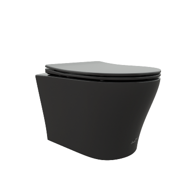 Унитаз ADIGE Aria MB подвесной безободковый черный матовый, ТЕРМООБЖИГ (не плёнка) CT9246 Ceruttispa (490х360х355) фото в интернет-магазине Русалия