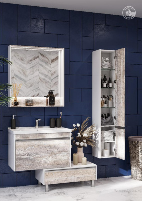 Тумба под раковину AQUATON Капри 80 бетон пайн 1A230201KPDA0 фото в интернет-магазине Русалия