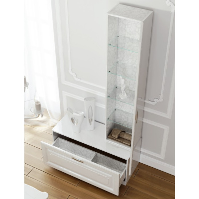 Тумба дополнительная(напольная) 80 белый Emp.03.08/W  Empire Aqwella фото в интернет-магазине Русалия