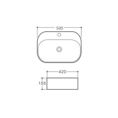 Раковина керамическая Vincea VBS-306, 595*420*155, накладная, цвет белый фото в интернет-магазине Русалия
