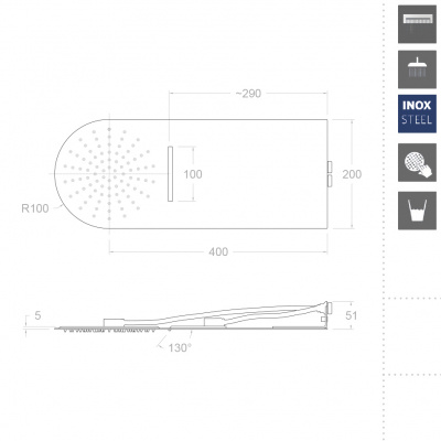 Излив с двумя режимами нержавеющая сталь HIDROTERAPIA RCR Ramon Soler фото в интернет-магазине Русалия