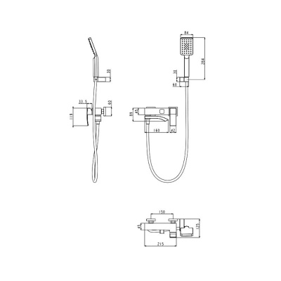 Смеситель для ванны FILARETE Waterfall FL2110MG, матовое золото фото в интернет-магазине Русалия