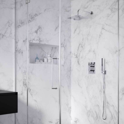 Встраиваемая термостатическая душевая система с тропическим душем и душевым комплектом из ABS-пластика BLAUTHERM 948712RPK225 Ramon Soler фото в интернет-магазине Русалия