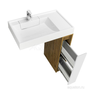Тумба под раковину AQUATON Лондри 20 Дуб Рустикальный без фасада 1A267101LHDR0 фото в интернет-магазине Русалия