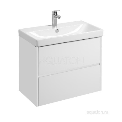 Тумба под раковину AQUATON Сканди 80 белый матовый, белый глянец 1A283001SD010 фото в интернет-магазине Русалия