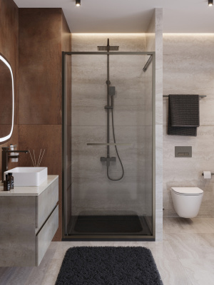 Душевая дверь CEZARES LUX-B-FS-1-90-C-GM фото в интернет-магазине Русалия