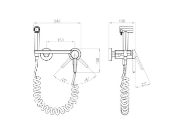 Смеситель с гигиеническим душем D&K (DA1504545) фото в интернет-магазине Русалия