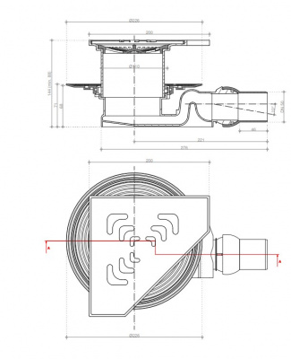 Точечный трап Pestan Confluo Standard 20х20 Angle Gold (13000127) фото в интернет-магазине Русалия