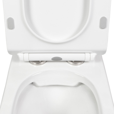 BOND F06-00 Унитаз напольный безободковый белый с сиденьем микролифт фото в интернет-магазине Русалия