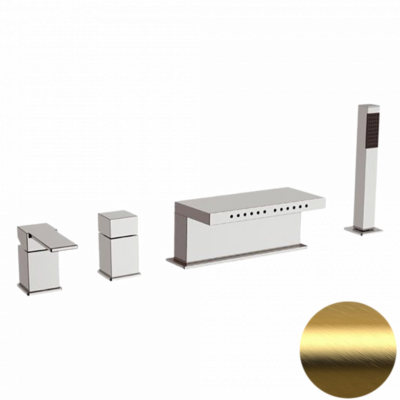 Смеситель для ванны Remer Qubika Q06BG, золото брашированное фото в интернет-магазине Русалия