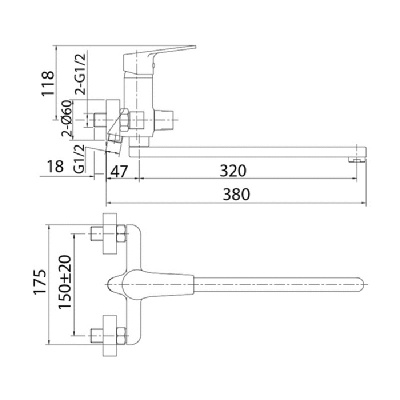 Смеситель для ванны с длинным изливом Milardo Helic (HELSB02M10) фото в интернет-магазине Русалия